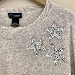 Bloomingdale's Cashmere Sweater with Crystal Stars